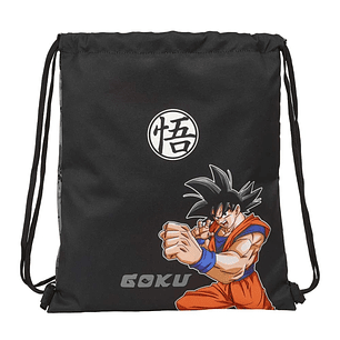 Safta Dragon Ball Saco Plano - Bolsillo con Cremallera - Cierre con Cordones - 5L - Material Practico - Uso Diario - Compacto y Ligero - 350x10x400mm 