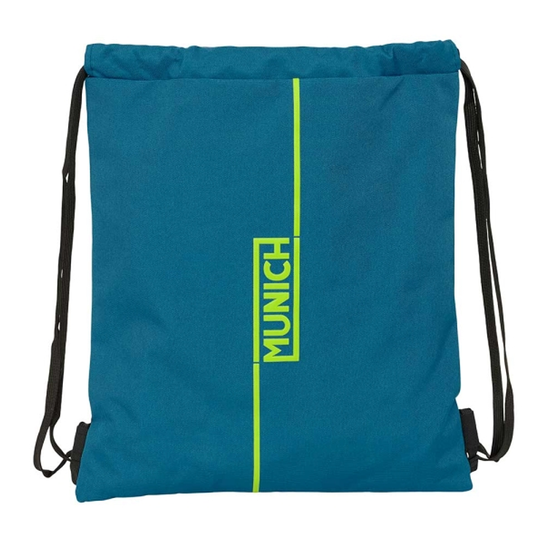 Safta Munich Land Saco Plano - Bolsillo con Cremallera - Cierre con Cordones - 5L - Ligero y Practico - 350x10x400mm - Color Azul Oscuro 1