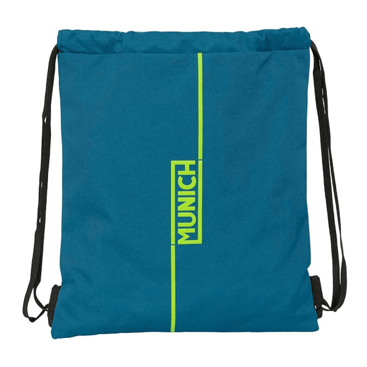 Safta Munich Land Saco Plano - Bolsillo con Cremallera - Cierre con Cordones - 5L - Ligero y Practico - 350x10x400mm - Color Azul Oscuro 1