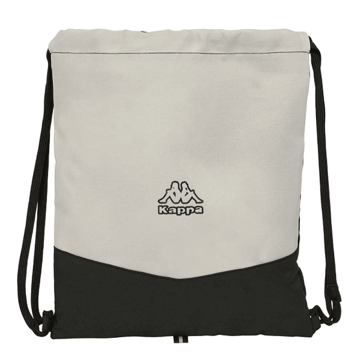 Safta Kappa Grey Saco Plano - Bolsillo con Cremallera - Cierre con Cordones - 5L - Ligero y Compacto - 350x10x400mm - Color Negro y Gris 1