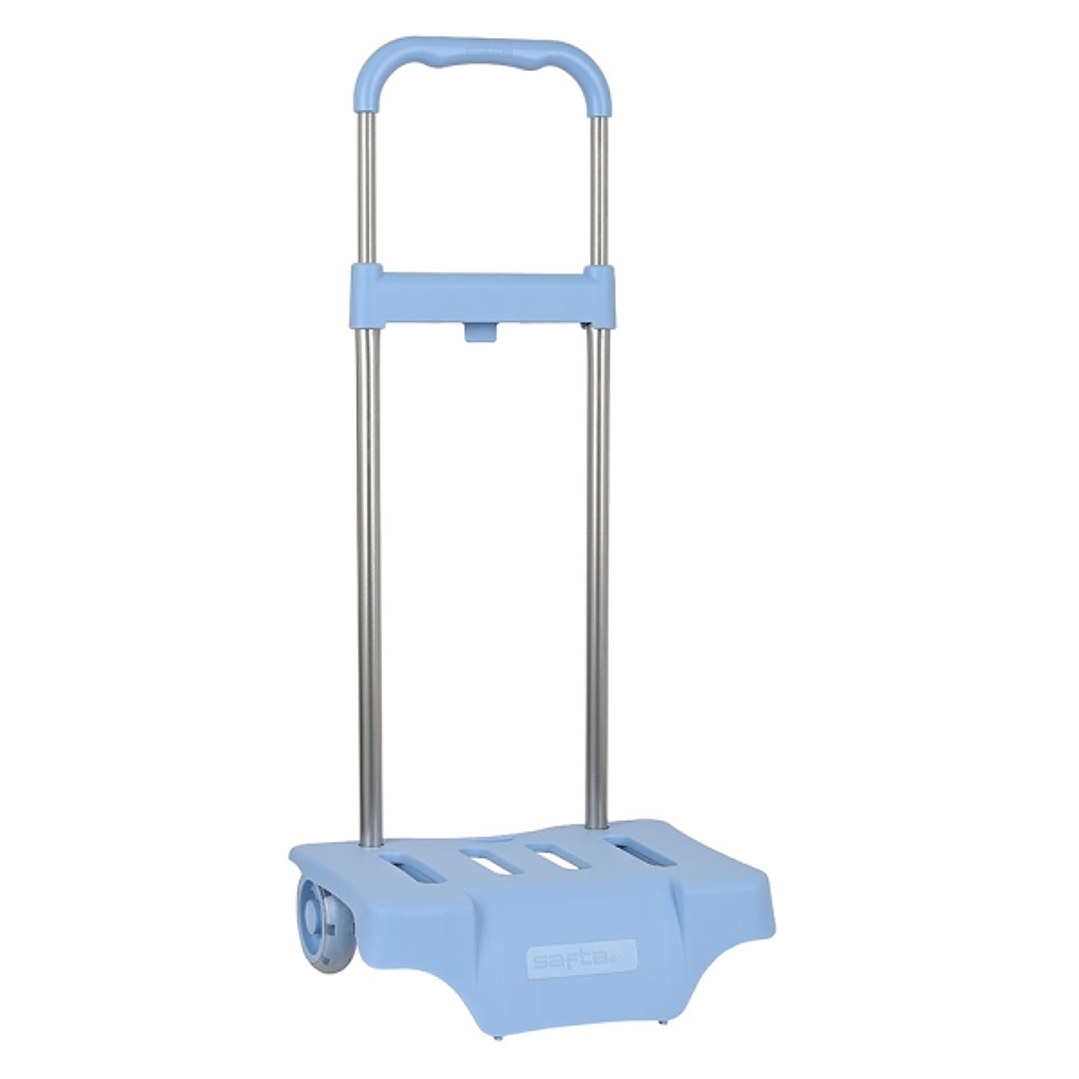 Safta Carro Portamochilas - Ruedas Antivibracion - Sistema de Sujecion Universal - Medidas Compactas - Material Resistente - 32x16x44cm - Color Azul C 1