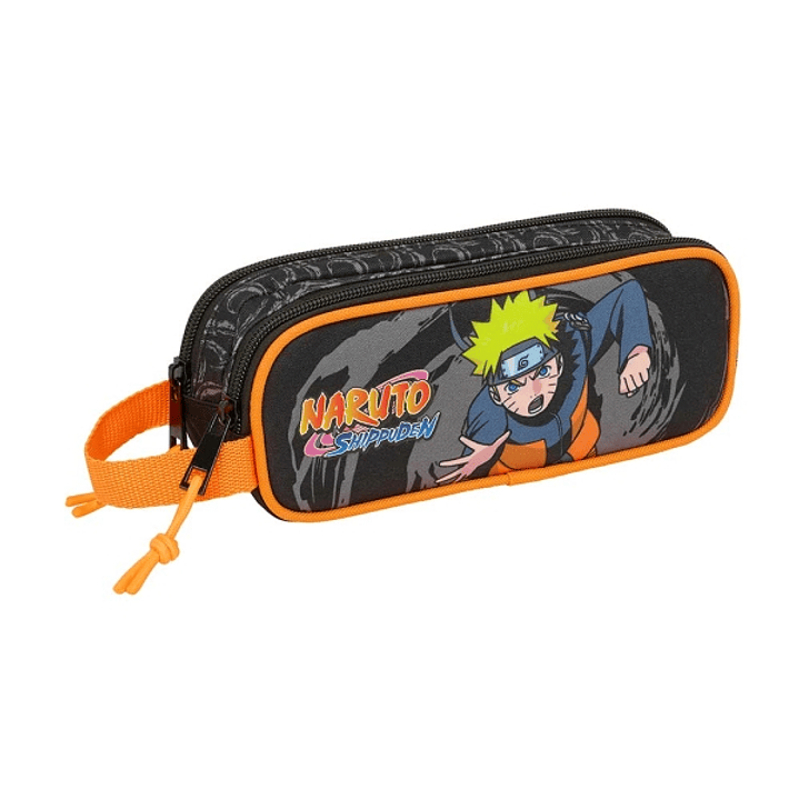 Safta Naruto Portatodo - 2 Compartimentos con Cremalleras - Asa Lateral - 1L - 210x60x80mm - Color Negro 1