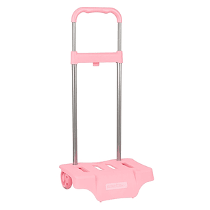 Safta Carro Portamochilas - Ruedas Antivibracion - Sujecion Universal - 300x230x850mm - Color Rosa