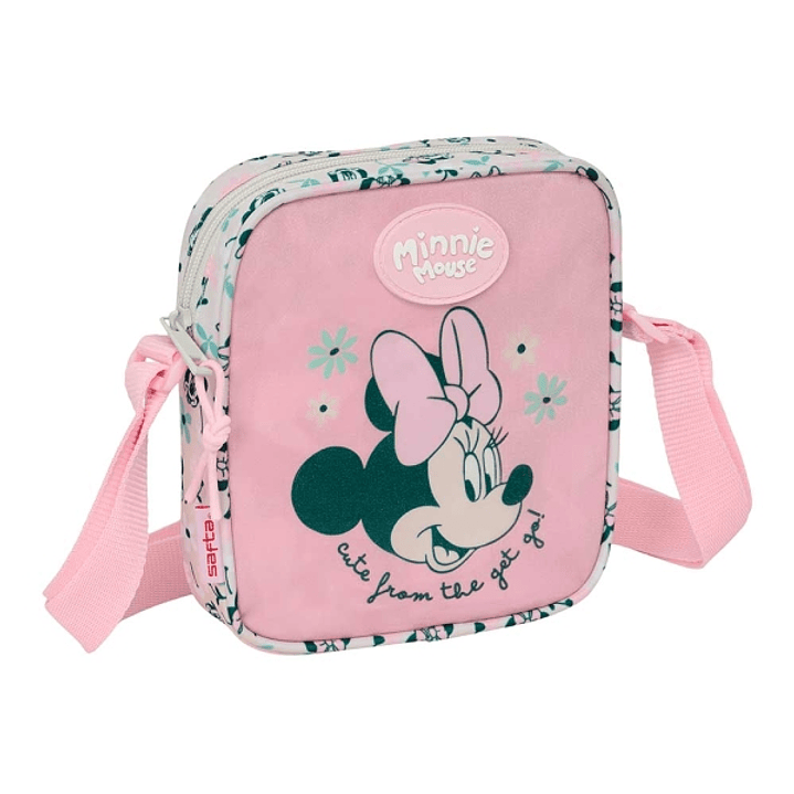 Safta Minnie Mouse Minty Bolsito con Bandolera - 1L - Facil de Llevar - 160x40x180mm - Color Rosa Pastel 1