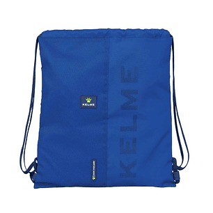 Safta Kelme Blue Saco Plano - Bolsillo con Cremallera - Cierre con Cordones - 5L - Material Duradero - Uso Versatil - Ligero y Compacto - 350x10x400mm