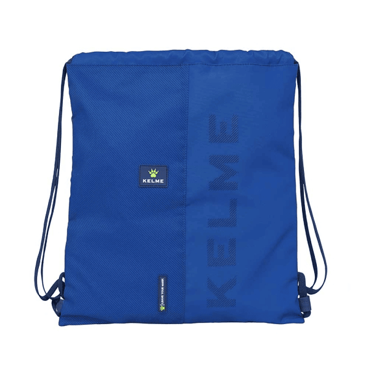 Safta Kelme Blue Saco Plano - Bolsillo con Cremallera - Cierre con Cordones - 5L - Material Duradero - Uso Versatil - Ligero y Compacto - 350x10x400mm 1