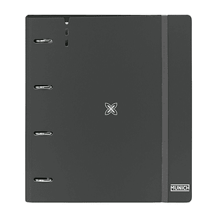 Safta Munich Lagoon Carpeta con 4 Anillas 35mm - Tapas de PP Foam - Recambio 100 Hojas - Cuadriculas 5x5mm - Cierre Elastico - Incluye Separadores - 2