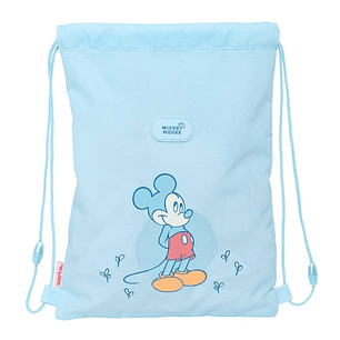 Safta Mickey Mouse Baby Saco Plano - Bolsillo con Cremallera - Cierre con Cordones - 3L - Materiales de Alta Calidad - Facil de Transportar - 260x10x3