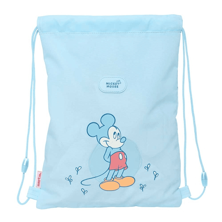 Safta Mickey Mouse Baby Saco Plano - Bolsillo con Cremallera - Cierre con Cordones - 3L - Materiales de Alta Calidad - Facil de Transportar - 260x10x3 1