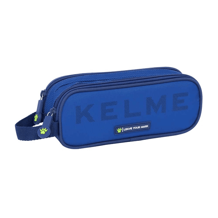 Safta Kelme Blue Portatodo - 2 Compartimentos con Cremalleras - Asa Lateral - 1L - 210x60x80mm - Color Azul 1