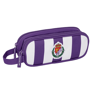 Safta Real Valladolid Portatodo - 2 Compartimentos con Cremalleras - Asa Lateral - 1L - 210x60x80mm - Color Morado