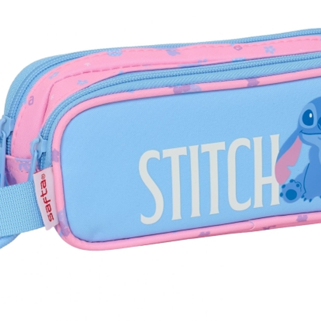 Safta Stitch Bright Portatodo - Cremallera - Asa Lateral - 1L - 210x60x80mm - Color Azul 1