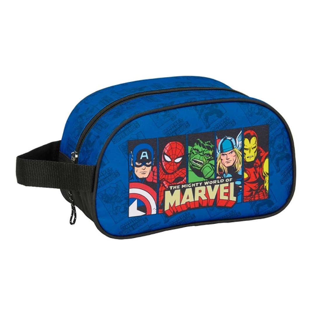Safta Avengers Neceser de 5L - Cremallera - Asa Lateral - Adapatable a Carro - 260x120x150mm - Color Azul Oscuro 1