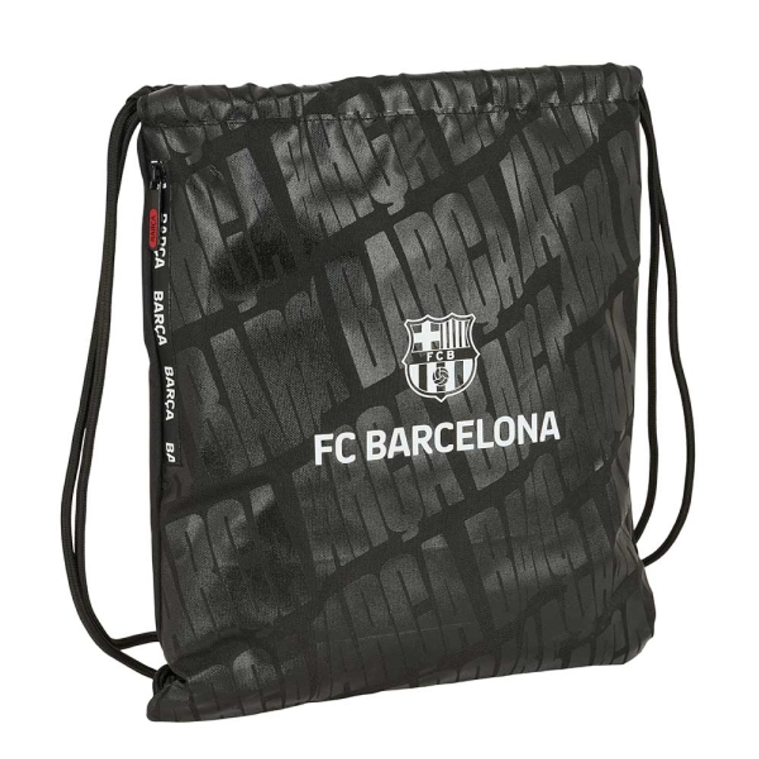Safta F.C.Barcelona Saco Plano - Bolsillo con Cremallera - Cierre con Cordones - 5L - Resistente y Practico - 350x10x400mm - Color Gris 1