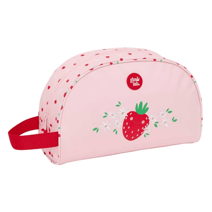 Safta Glowlab Frutitas Neceser de 5L - Cremallera - Asa Lateral - Adapatable a Carro - Bolsillo Interior - 280x100x180mm - Color Rosa 1