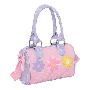 Safta Bouquet Bolso - Cremallera - Interior Forrado - Asas y Bandolera Ajustables - 1.20L - 160x75x100mm - Color Rosa Pastel