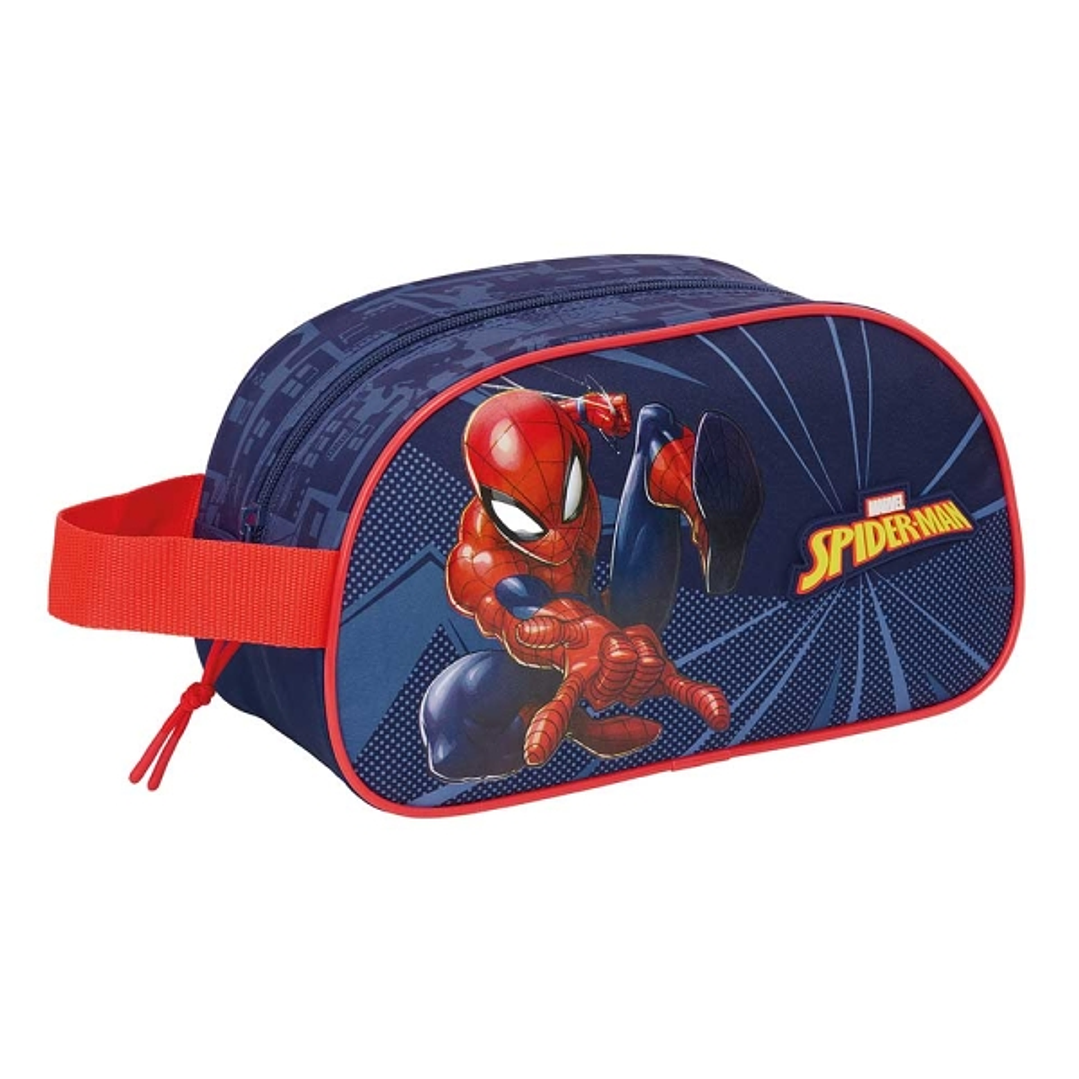 Safta Spider-Man Neceser de 5L - Cremallera - Asa Lateral - Adapatable a Carro - 260x120x150mm - Color Azul Marino 1