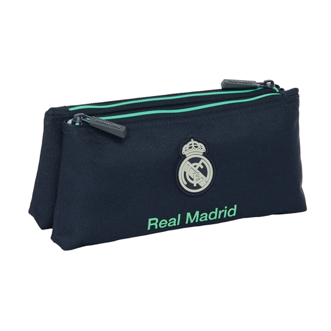 Safta Real Madrid 2ª Equipacion 25/26 Neceser Compacto de 2L - 2 Compartimentos con Cremallera - 220x80x100mm - Color Azul Marino 1
