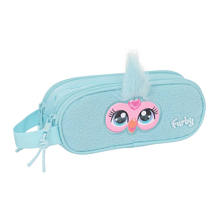 Safta Furby Portatodo - 2 Compartimentos con Cremalleras - Asa Lateral - 1L - 210x60x80mm - Color Azul Claro