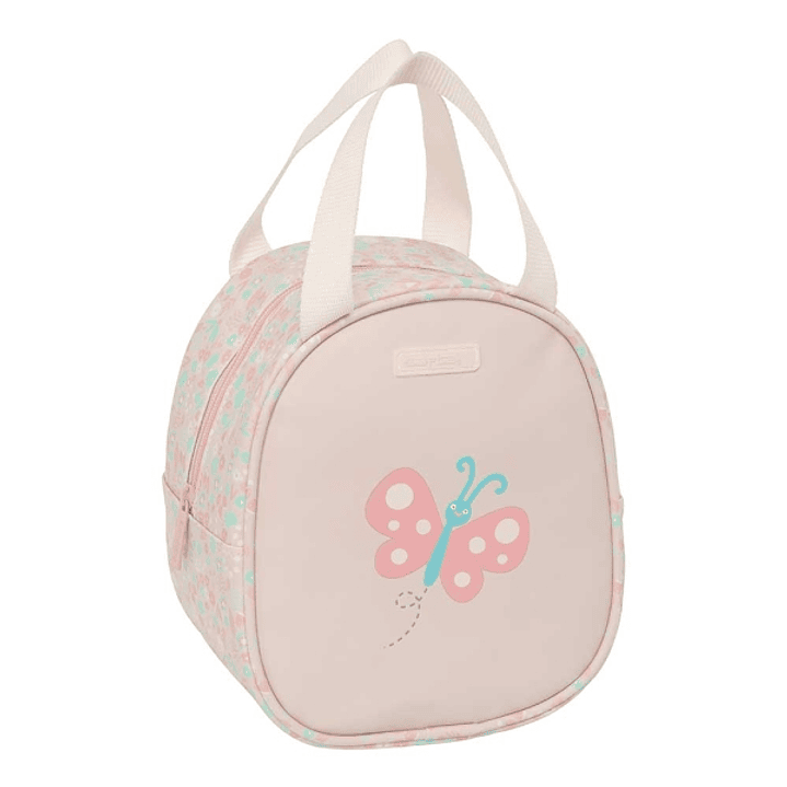 Safta Mariposa Neceser Termo de 5.85L - Interior Forrado en Aluminio - Asa Superior - 190x140x220mm - Color Rosa Pastel 1