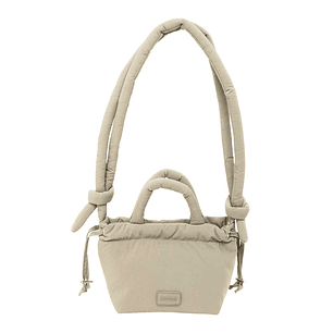 Safta Moos Capsula Bolso Compacto - Cierre de Iman - Cremallera - Cierre con Cordones - Asas Acolchadas - 2.56L - 160x100x160mm - Color Beige