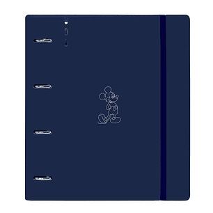 Safta Mickey Mouse Good Day Carpeta con 4 Anillas 35mm - Tapas de PP Foam - Recambio 100 Hojas - Cierre Elastico - Ranura para Boligrafo - Incluye Sep