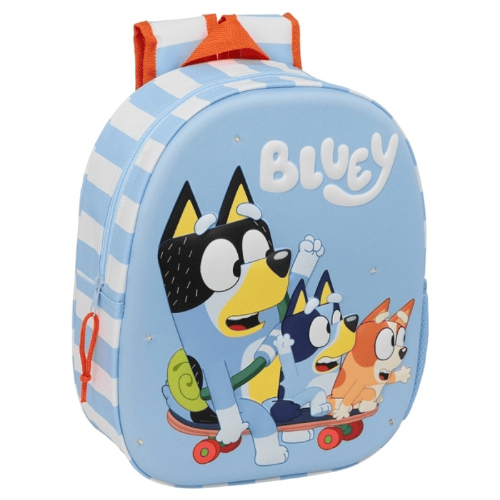 Safta Bluey Mochila 3D - Luces LED Integradas - Bolsillo Lateral - Hombreras Acolchadas - Asa Superior - 27x10x33cm - Color Azul 1