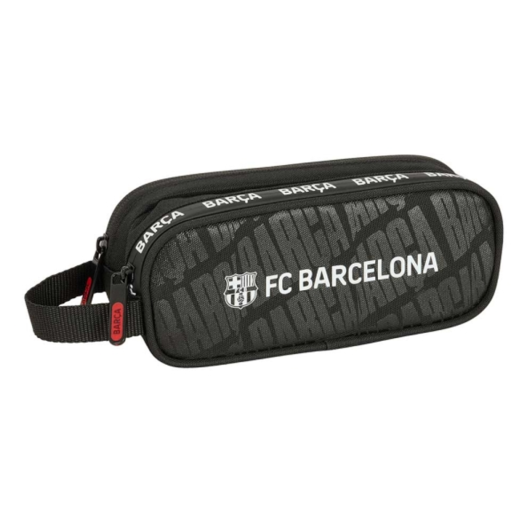 Safta F.C.Barcelona Portatodo - 2 Compartimentos con Cremalleras - Asa Lateral - 1L - 210x60x80mm - Color Negro 1