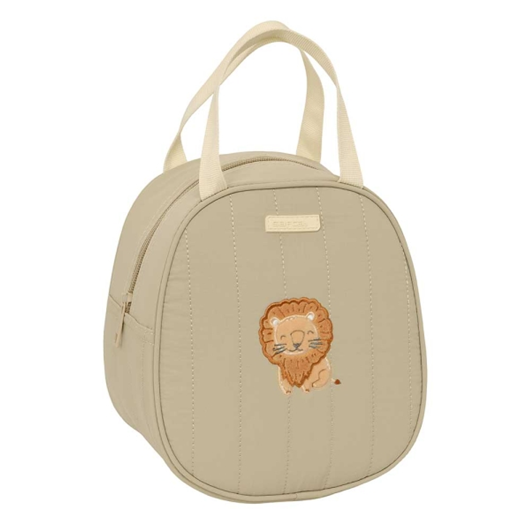 Safta Leon Neceser Termo de 5.85L - Interior Forrado en Aluminio - Asa Superior - 190x140x220mm - Color Arena 1