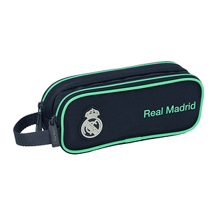 Safta Real Madrid 2ª Equipacion 25/26 Portatodo - 2 Compartimentos con Cremalleras - Asa Lateral - 1L - 210x60x80mm - Color Azul Marino