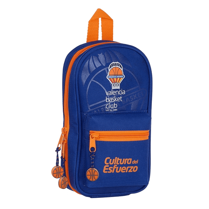 Safta Valencia Basket Plumier Mochila Vacio - Portatodos con Red - Cremallera Doble - Bolsillo Frontal - Asa Superior - Compacta y Ligera - Organizaci 1