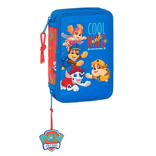 Safta Paw Patrol Cool Plumier de 2 Pisos - 29 Piezas - 1L - Goma - Lapiz - Boligrafos - Sacapuntas - 10 Colores - 14 Rotuladores - 125x40x195mm - Colo