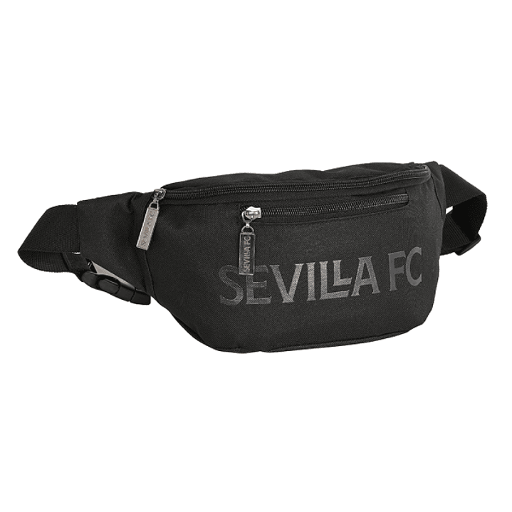 Safta Sevilla FC Teen Bolsa de Cintura - Cremallera - Cintas Ajustables - 2.49L - 230x90x120mm - Color Negro 1
