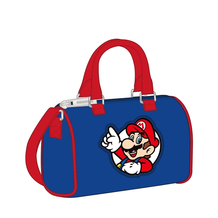 Safta Super Mario Bolso - Cremallera - Interior Forrado - Asas y Bandolera Ajustables - 1.20L - 160x75x100mm - Color Rojo y Azul 1