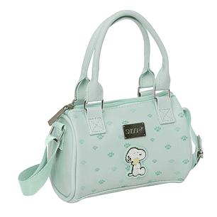 Safta Snoopy Bolso - Cremallera - Interior Forrado - Asas de Mano y Bandolera - 1.20L - 160x75x100mm - Color Menta