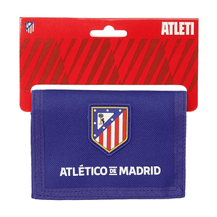 Safta Atletico de Madrid Billetera - Cabecera para Colgar - Cierre con Velcro - Compartimentos Internos - Bolsillo con Cremallera - 125x10x95mm - Colo