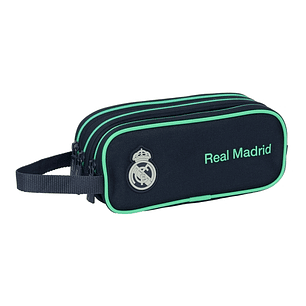 Safta Real Madrid 2ª Equipacion 25/26 Portatodo - 3 Compartimentos con Cremalleras - Asa Lateral - 1.25 L - 1.25L - 210x70x85mm - Color Azul Marino