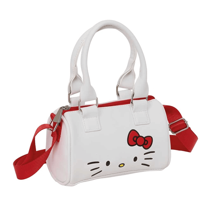Safta Hello Kitty Bolso - Cremallera - Interior Forrado - Asas y Bandolera Ajustables - 1.20L - 160x75x100mm - Color Blanco 1
