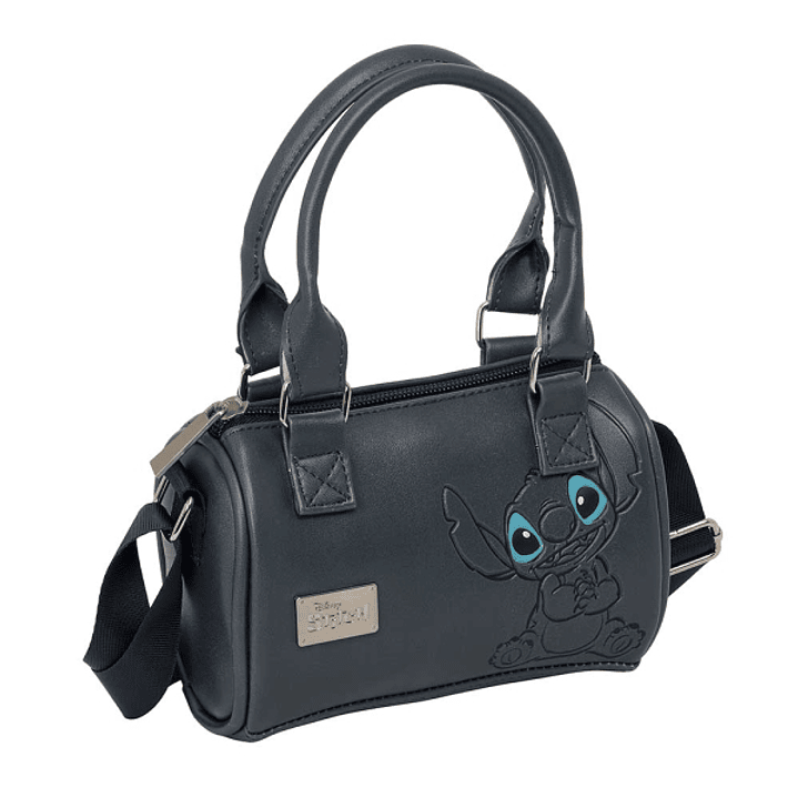 Safta Stitch Gray Bolso - Cremallera - Interior Forrado - Asas y Bandolera Ajustables - 1.20L - 160x75x100mm - Color Negro 1
