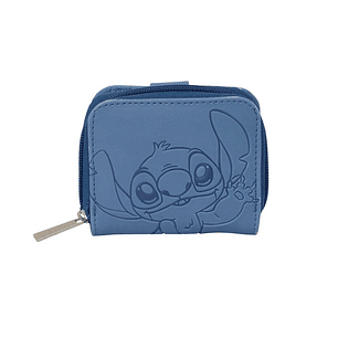 Safta Stitch Blue Monedero con Billetera - Cierre con Iman - Compartimento con Cremallera - 0.10L - 110x20x95mm - Color Azul