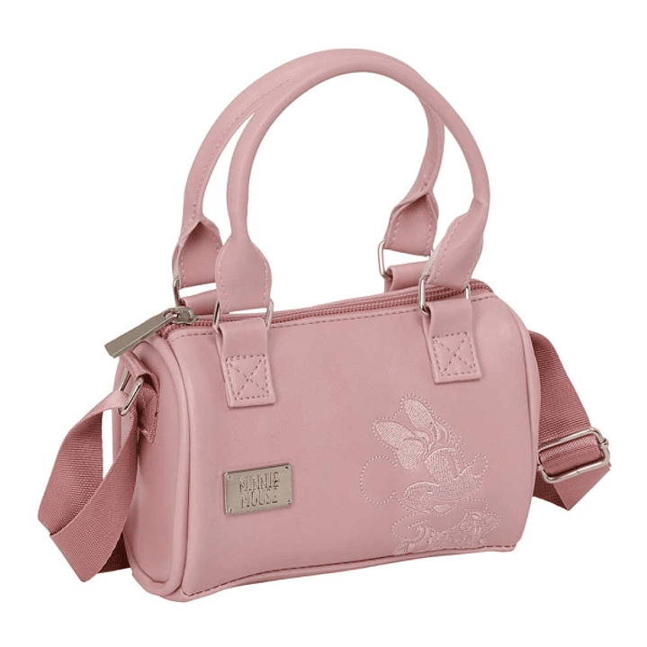 Safta Minnie Mouse Bolso - Cremallera - Interior Forrado - Asas y Bandolera Ajustables - 1.20L - 160x75x100mm - Color Rosa Pastel 1