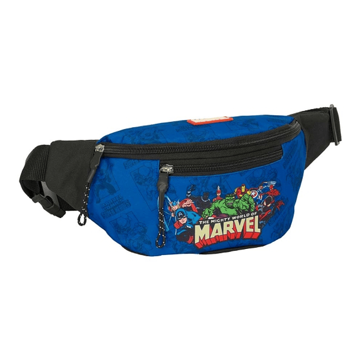 Safta Avengers Bolsa de Cintura - Cremallera - Cintas Ajustables - 2.49L - 230x90x120mm - Color Azul Oscuro 1