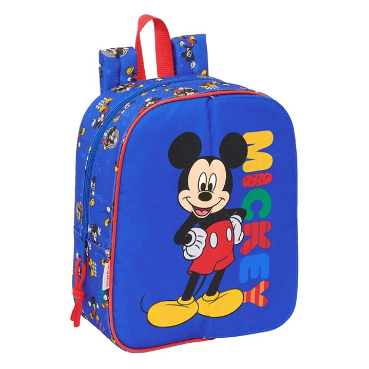 Safta Mickey Mouse Today Mochila Guarderia - Solapa Imantada - Adapatable a Carro - Cremallera - Tarjeta ID - Asa de Mano - 6L - 220x100x270mm - Color 1