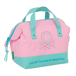 Safta Benetton Dolce Neceser de 5.8L - Cremallera - Asa Lateral - Interior Forrado - 265x125x175mm - Color Rosa Pastel