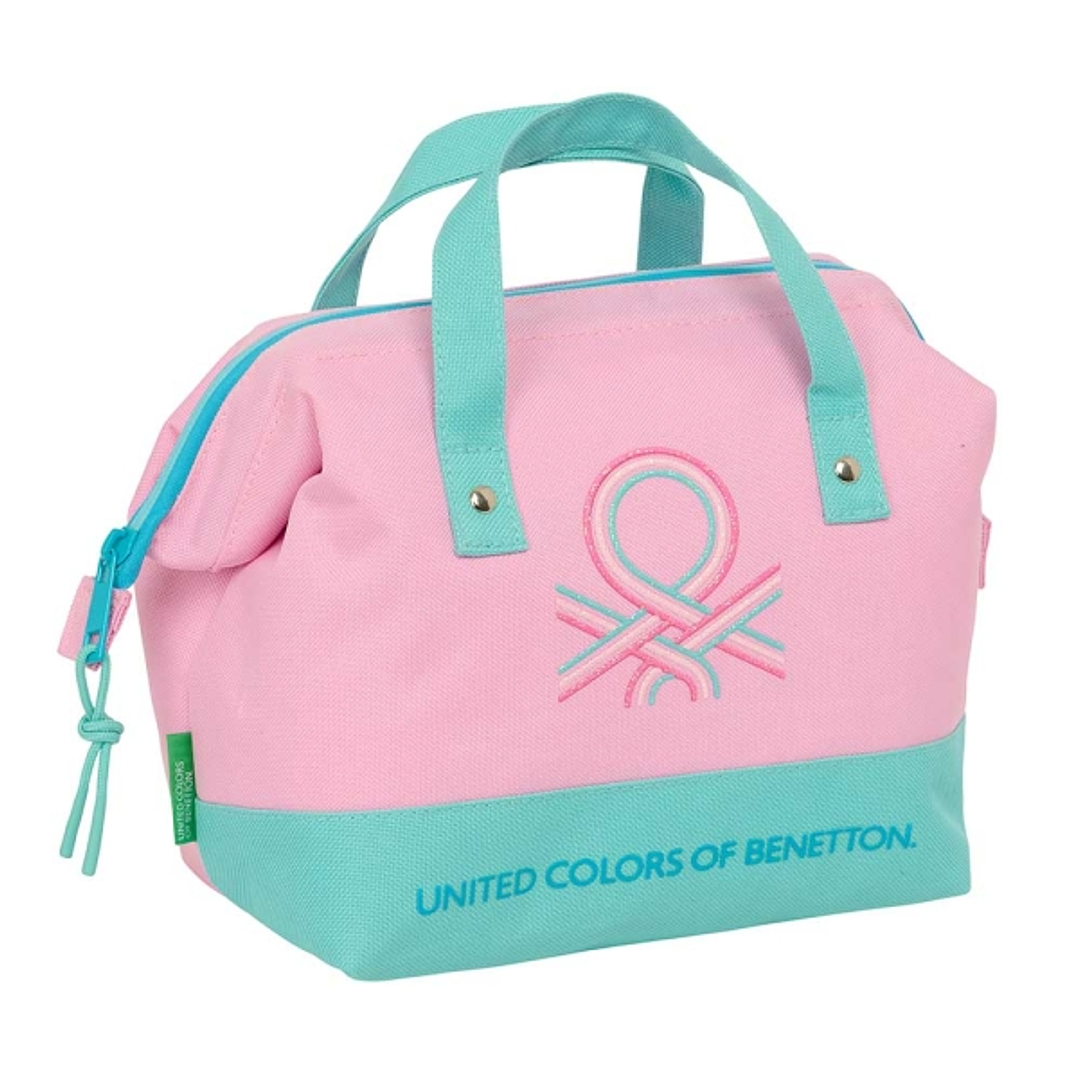 Safta Benetton Dolce Neceser de 5.8L - Cremallera - Asa Lateral - Interior Forrado - 265x125x175mm - Color Rosa Pastel 1