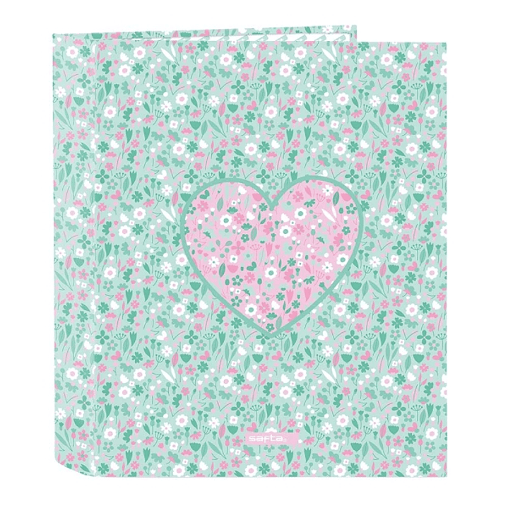 Safta Cuore Carpeta con 4 Anillas 40mm - Tapas Duras Forradas - Formato Folio - 270x60x330mm - Color Turquesa 1