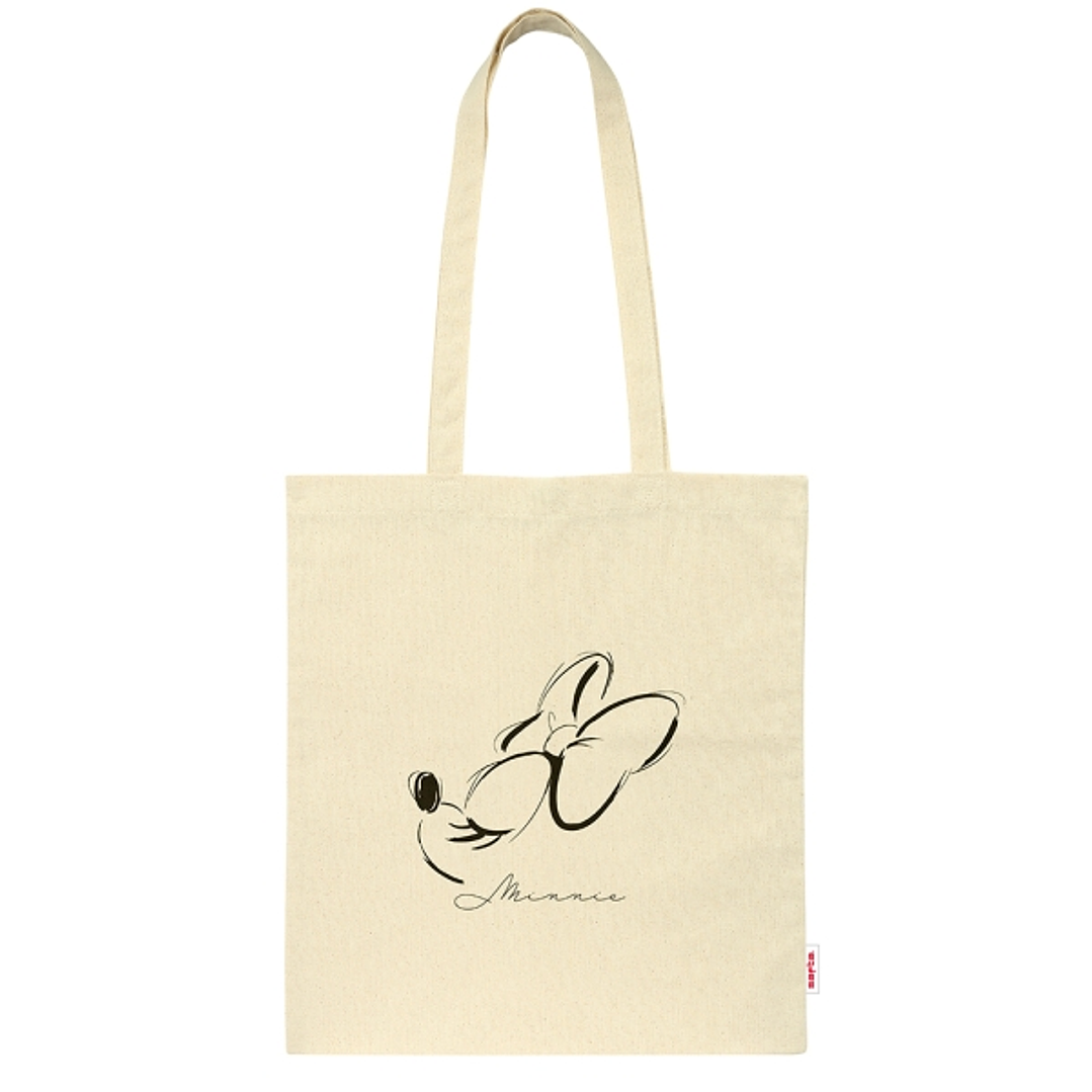 Safta Minnie Mouse Tote Bag Bolsa de Tela - Asas de Mano - Color Beige 1