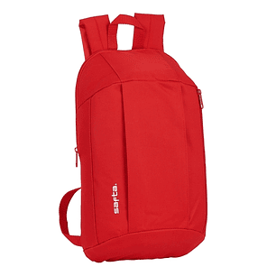 Safta Mini Mochila - Hombreras Acolchadas - Cremallera - Asa Superior - Bolsillo Frontal - Ajustables y Confortables - 8.5L - 220x100x390mm - Color Ro