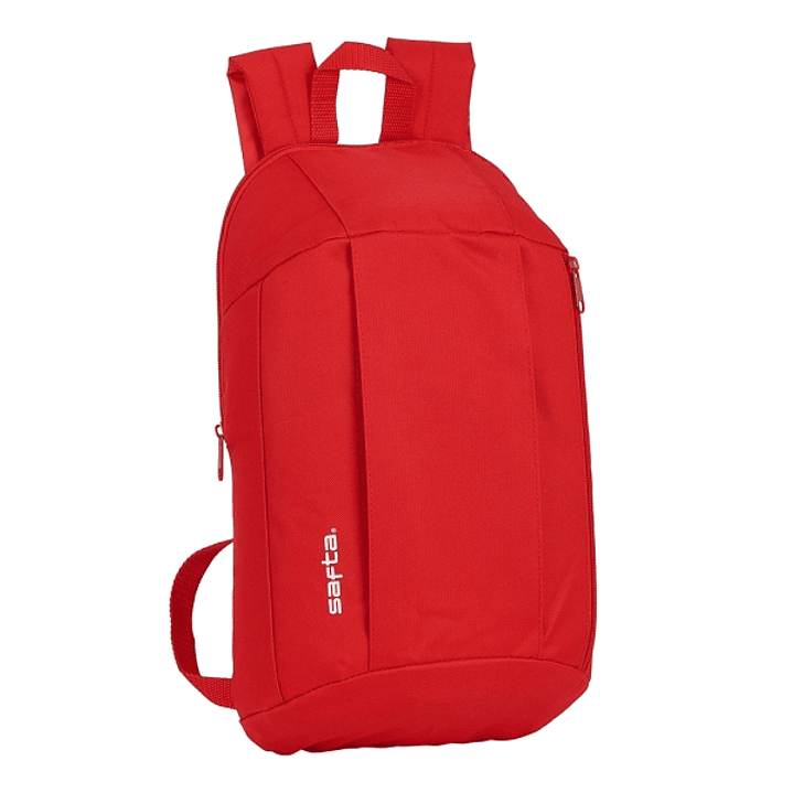 Safta Mini Mochila - Hombreras Acolchadas - Cremallera - Asa Superior - Bolsillo Frontal - Ajustables y Confortables - 8.5L - 220x100x390mm - Color Ro 1