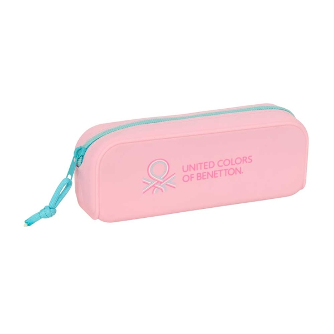 Safta Benetton Dolce Portatodo - Cremallera - Silicona - 0.60L - 185x55x75mm - Color Rosa Pastel 1